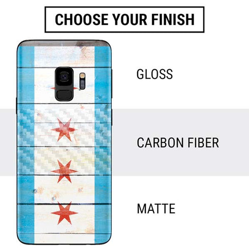 Chicago Flag Light Wood Galaxy S9 Skin